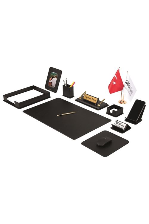 Dora Sümen Takımı 12 parça Siyah Full Set (Gold Aksesuarlı)