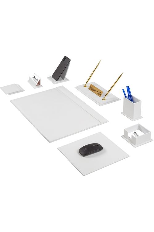 G101 Deri Sümen Takımı 10 Parça Beyaz