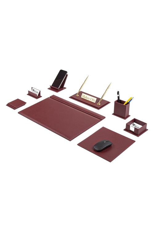 G101 Deri Sümen Takımı 10 Parça Bordo