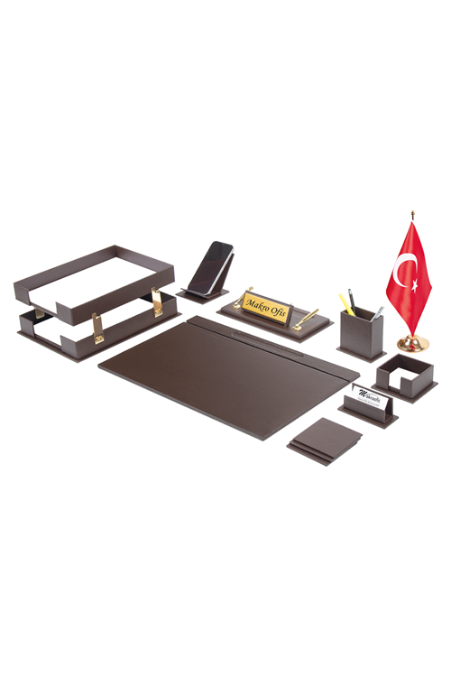 Liya sümen Takımı 11 Parça Kahve Masa Bayraklı