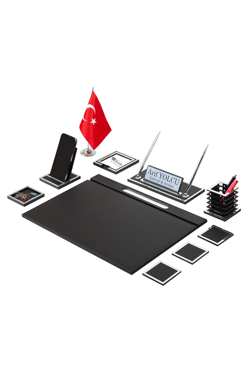 Lina Silver Sümen Takımı 11 Parça Siyah Full Set