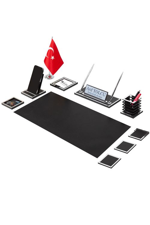 Asel Silver Sümen Takımı 11 Parça Siyah Full Set