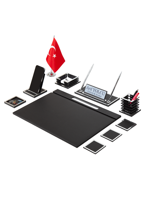 Diamond Silver Sümen Takımı 11 Parça Siyah Full Set