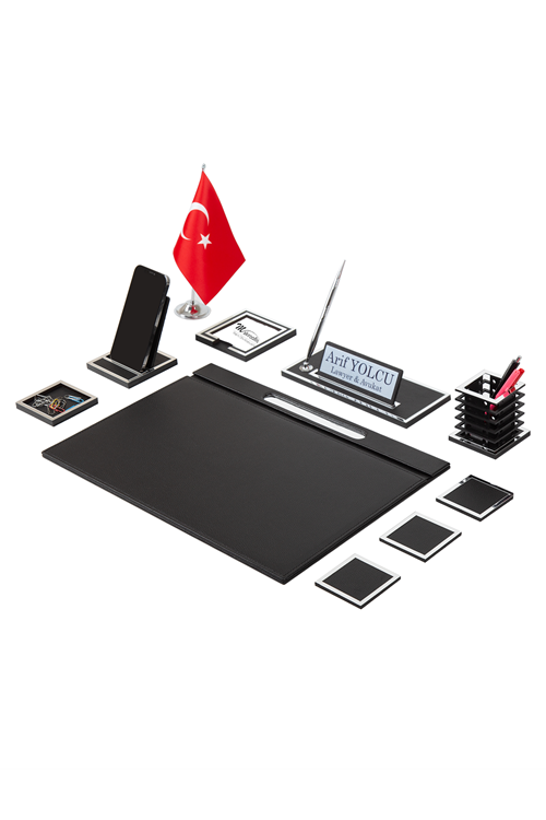 Lina Silver Sümen Takımı 10 Parça Siyah Full Set 