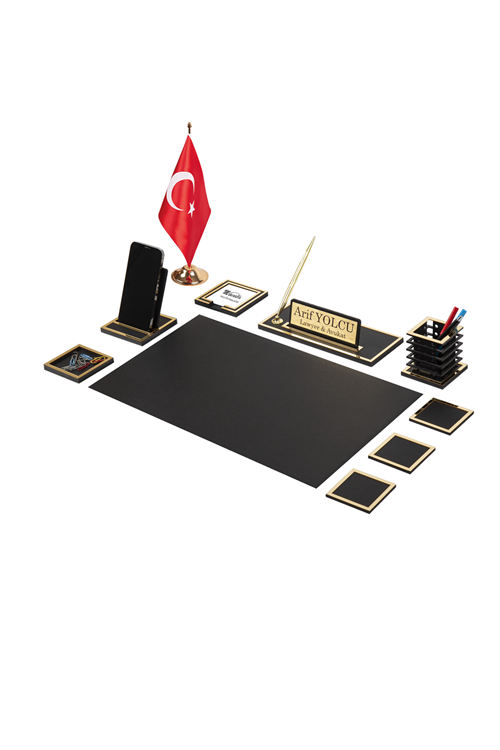 Asel  Gold Sümen Takımı 10 Parça Siyah Full Set 