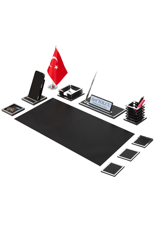 Nova Silver Sümen Takımı 10 Parça Siyah Full Set