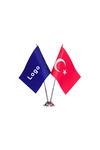 İkili Masa Bayrağı (Krom Direkli)