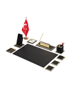Asel Gold Sümen Takımı 10 Parça Siyah Full Set